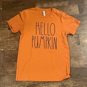 ‘Hello Pumpkin’ Orange Writing Novelty Comedy Cute Shirt